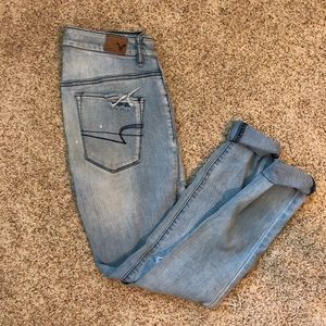 American eagle ripped high rise jeans
